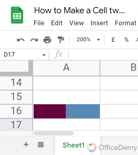 How to Make a Cell two Colors in Google Sheets 7