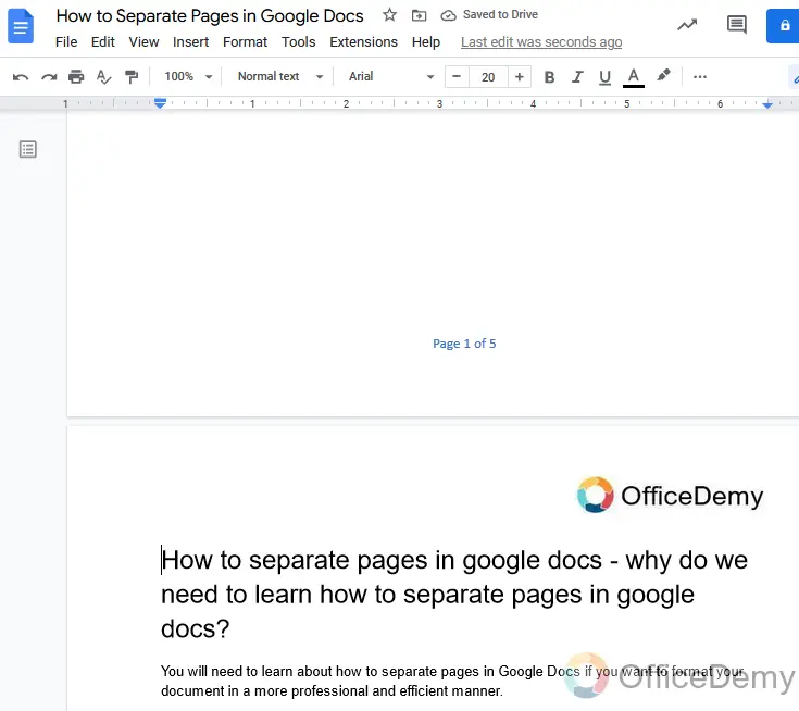 How to Separate Pages in Google Docs 7