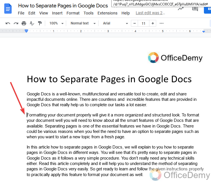 How to Separate Pages in Google Docs 9