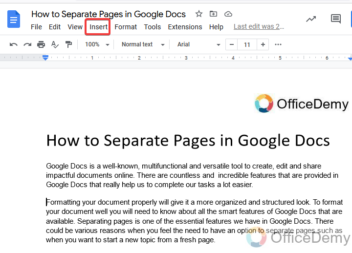 How to Separate Pages in Google Docs 10