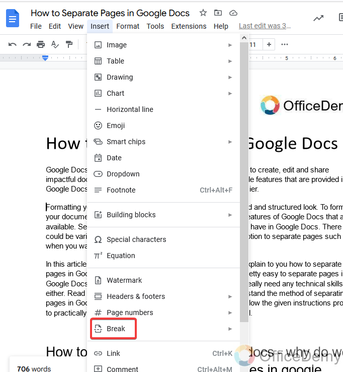 How to Separate Pages in Google Docs 11