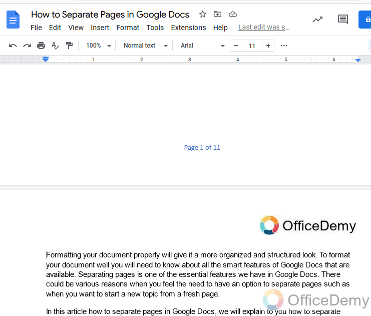 How to Separate Pages in Google Docs 13