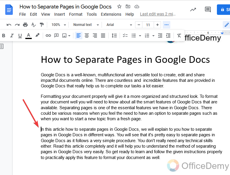 How to Separate Pages in Google Docs 14