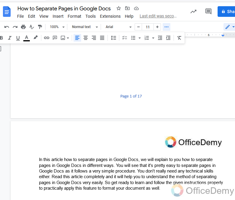 How to Separate Pages in Google Docs 17