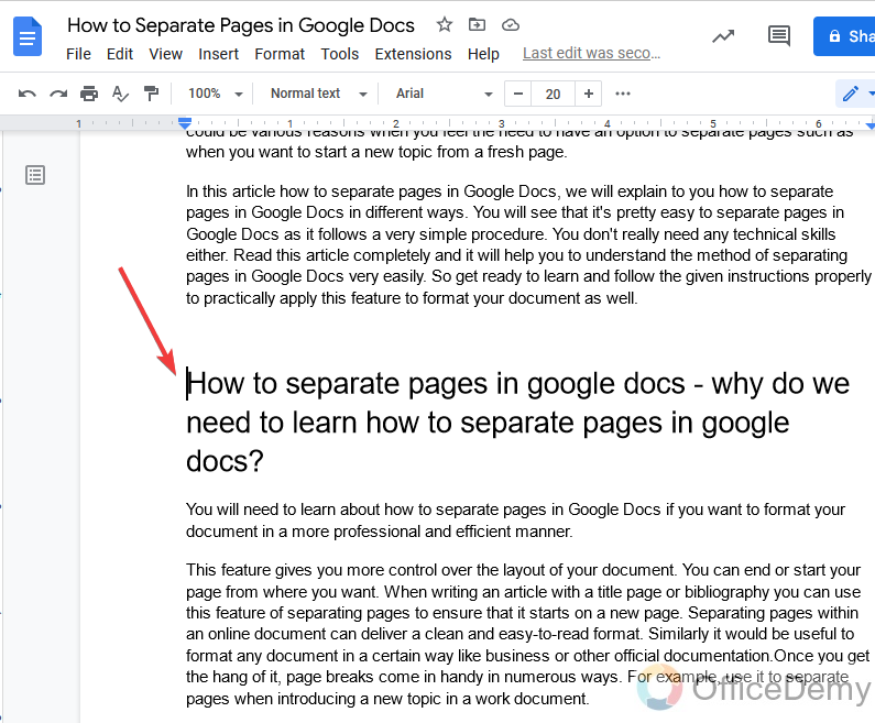 How to Separate Pages in Google Docs 18