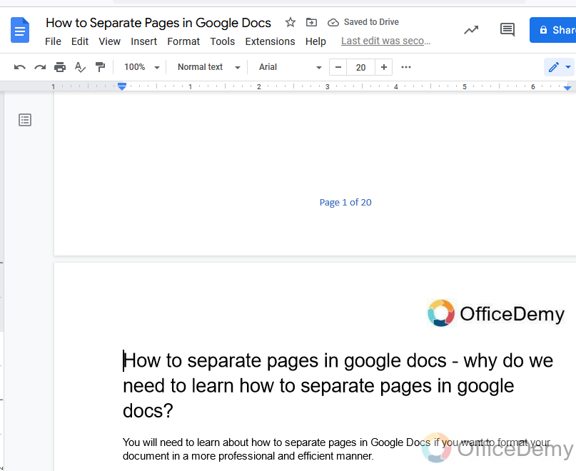 How to Separate Pages in Google Docs 19