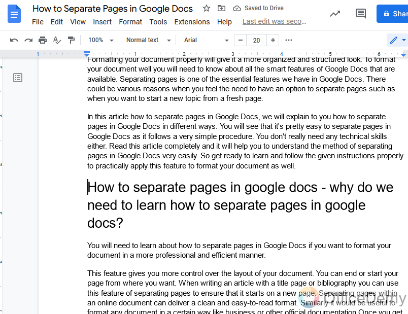 How to Separate Pages in Google Docs 21