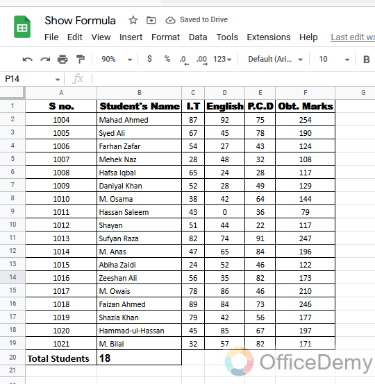 How to Show Formulas in Google Sheets 1