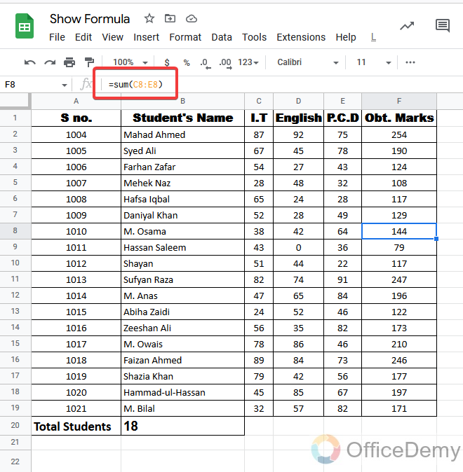 How to Show Formulas in Google Sheets 15