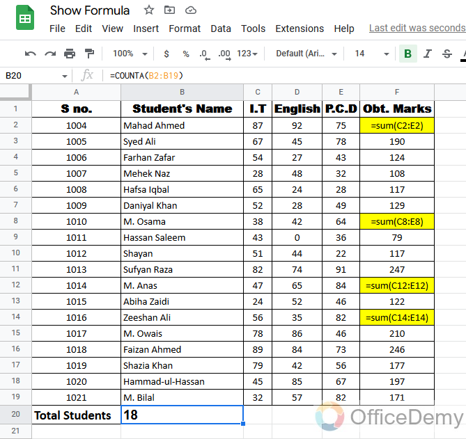 How to Show Formulas in Google Sheets 19