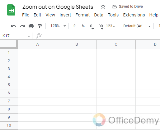 How to Zoom out on Google Sheets 1
