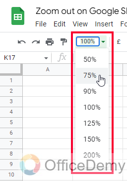 How to Zoom out on Google Sheets 5