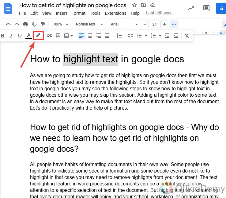 How to get rid of highlights on google docs 3