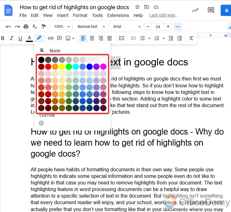 How to get rid of highlights on google docs 4