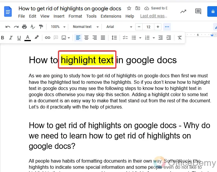 How to get rid of highlights on google docs 5