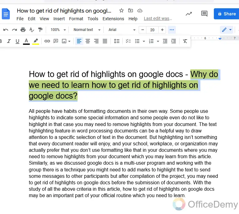 How to get rid of highlights on google docs 7