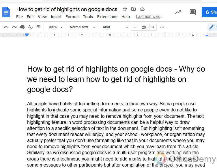 How to get rid of highlights on google docs 14