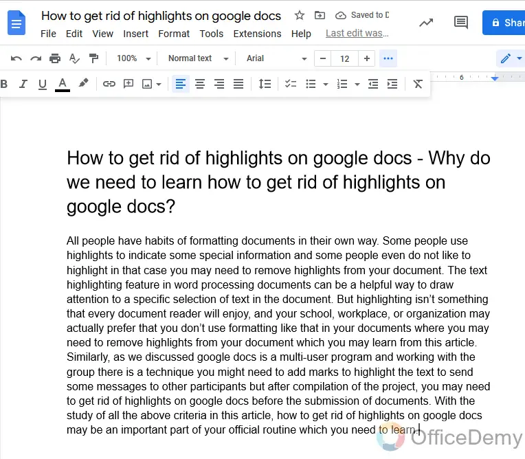 How to get rid of highlights on google docs 17
