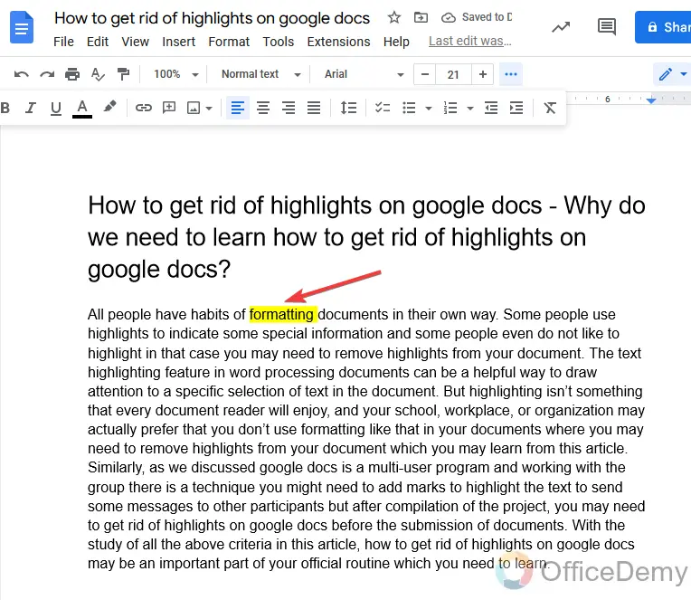 How to get rid of highlights on google docs 18