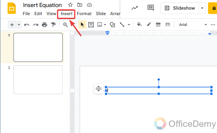 How to insert an equation in Google Slides 2