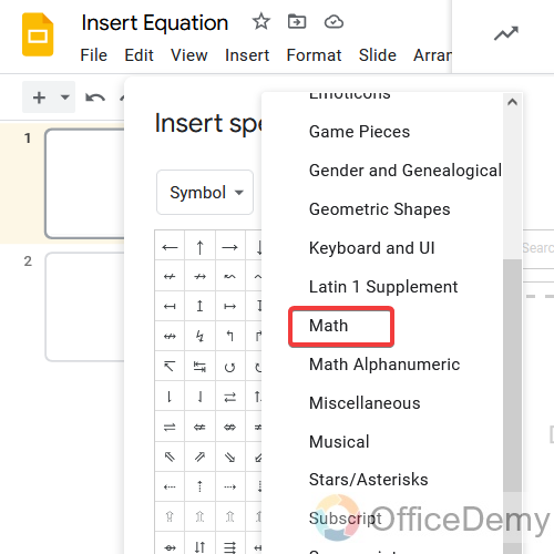 How to insert an equation in Google Slides 6