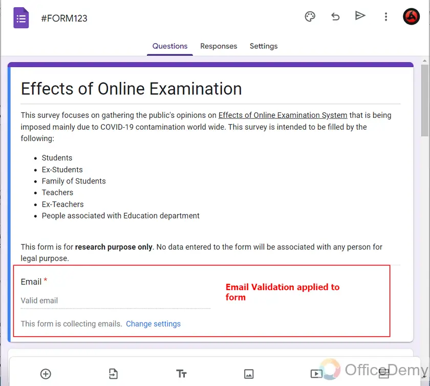 How to make a Google Form validate Email 12