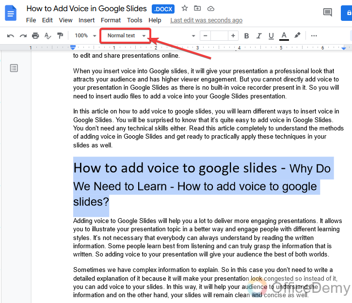 How to make a table of contents in Google Docs 4