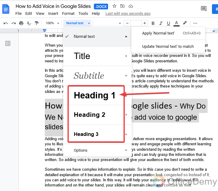 How to make a table of contents in Google Docs 5