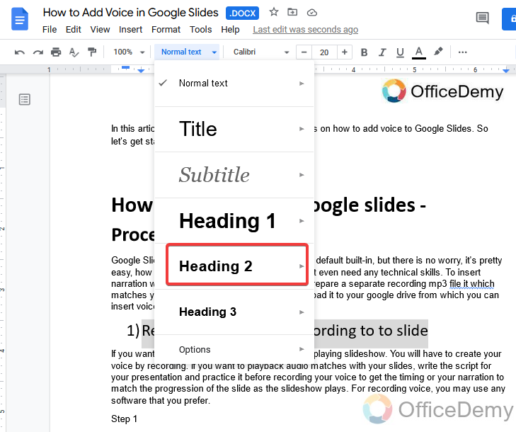 How to make a table of contents in Google Docs 7