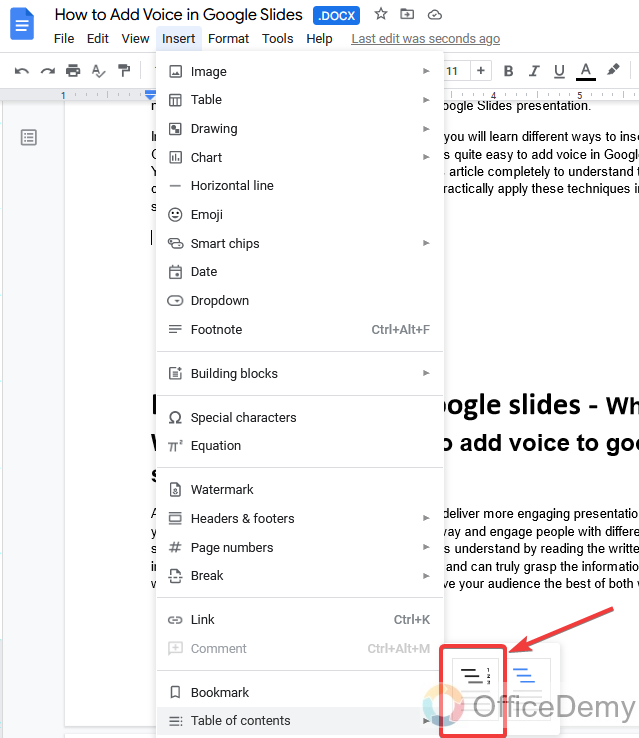 How to make a table of contents in Google Docs 13