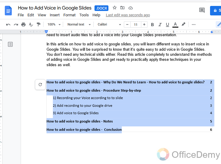 How to make a table of contents in Google Docs 15