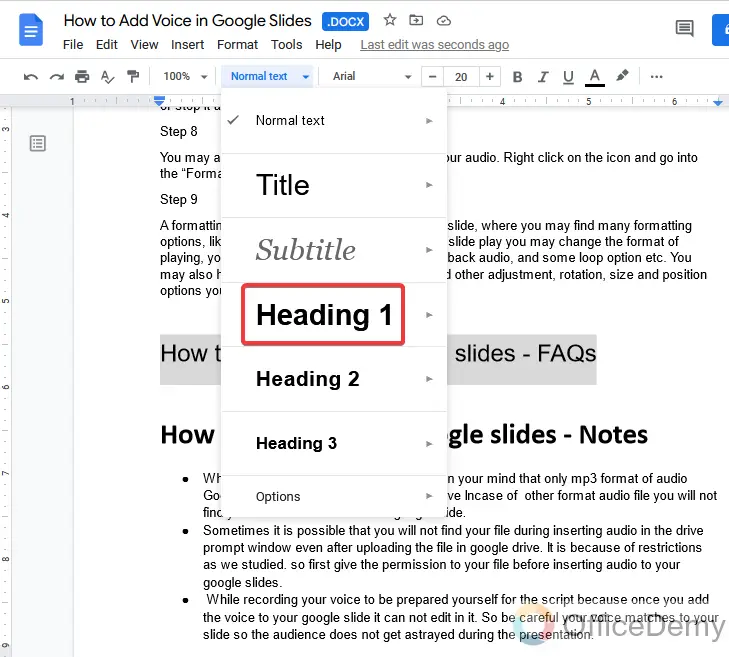 How to make a table of contents in Google Docs 22