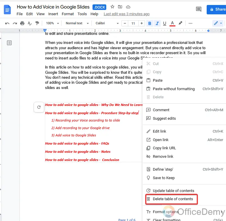 How to make a table of contents in Google Docs 26