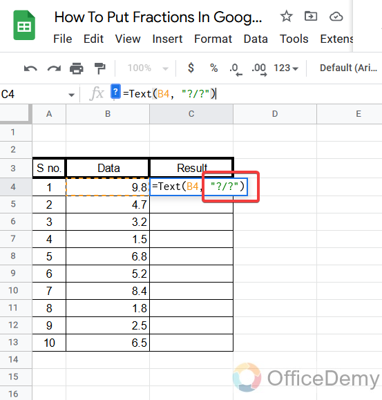 How To Put Fractions In Google Sheets 11
