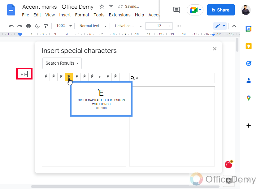 How to Add Accent Marks on Google Docs 6