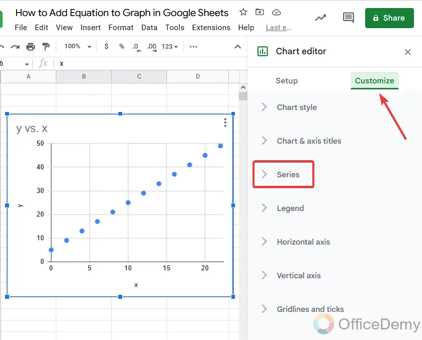 How to Add Equation to Graph in Google Sheets 11