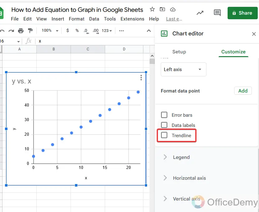 How to Add Equation to Graph in Google Sheets 12