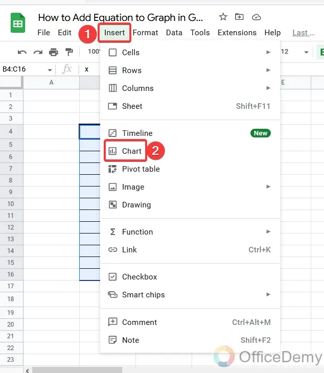 How to Add Equation to Graph in Google Sheets 5