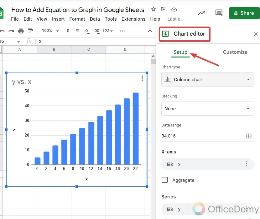 How to Add Equation to Graph in Google Sheets 7