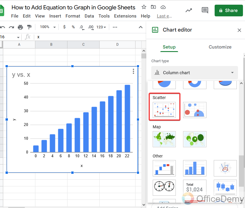 How to Add Equation to Graph in Google Sheets 9
