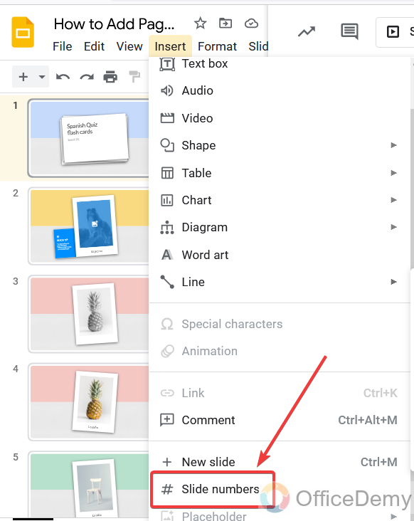 How to Add Page Numbers in Google Slides 5