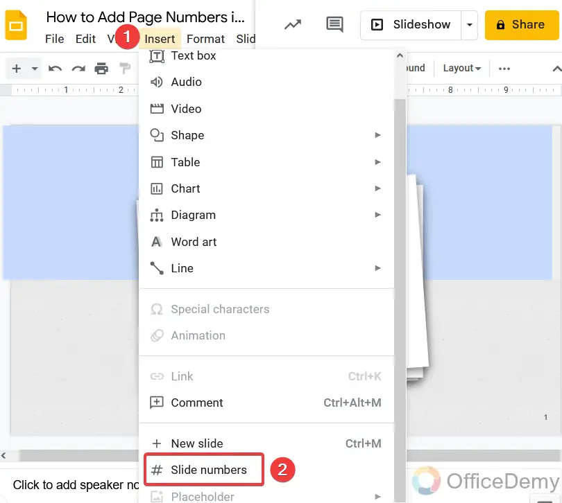 How to Add Page Numbers in Google Slides 13