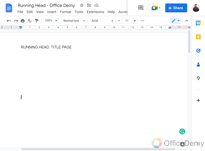 How to Add a Running Head in Google Docs 10