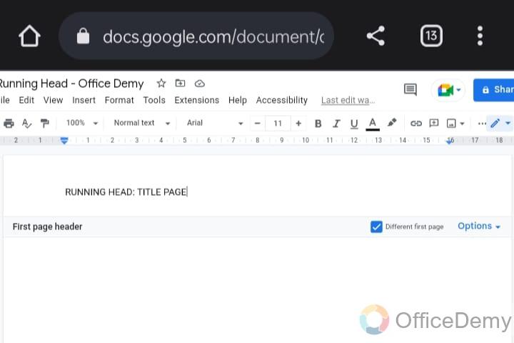 How to Add a Running Head in Google Docs 19