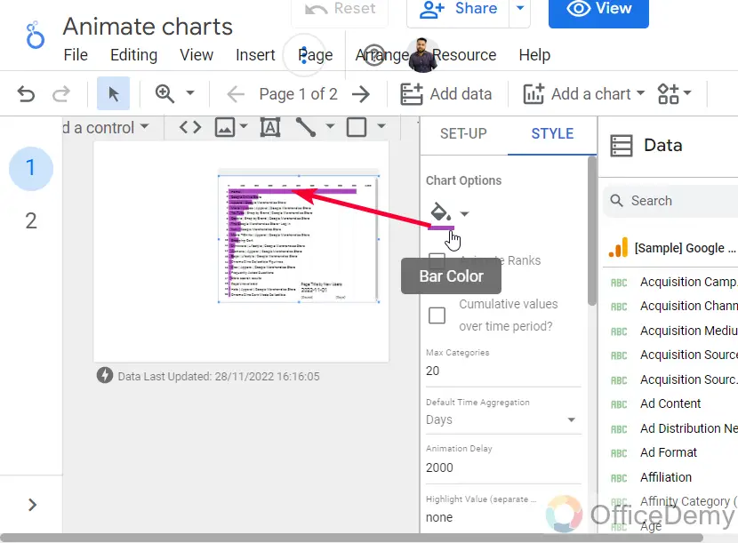 How to Animate Charts in Google Data Studio 