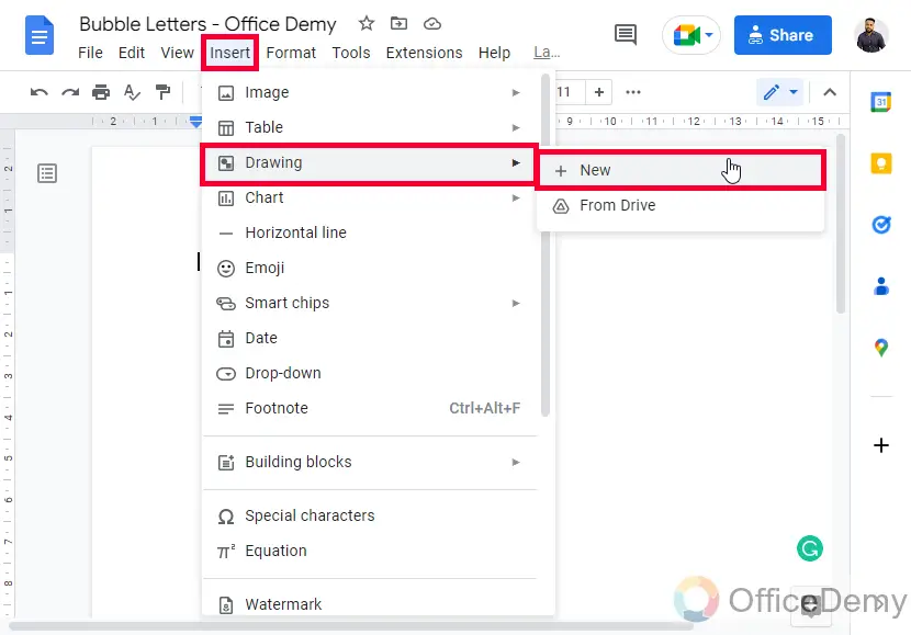 How to Make Bubble Letters in Google Docs 2