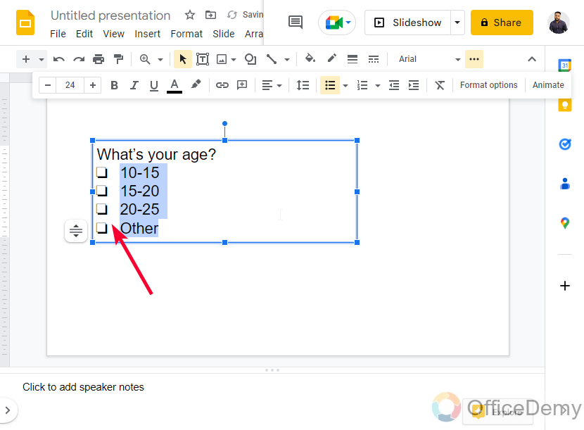 How to Make Checkboxes in Google Slides 7