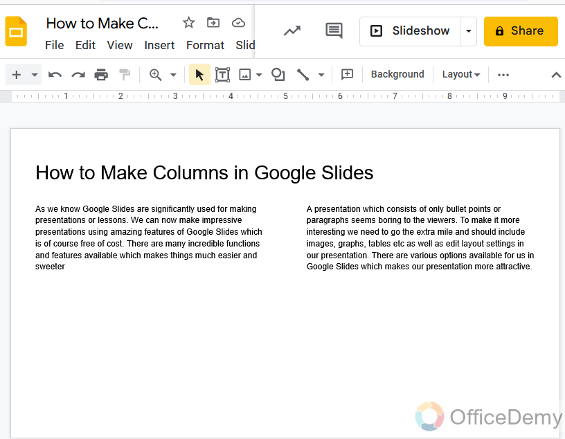 How to Make Columns in Google Slides 5