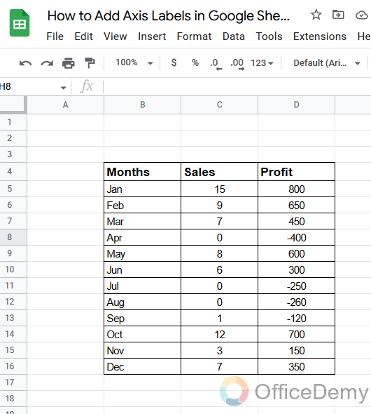 How to add axis labels in google sheets 1