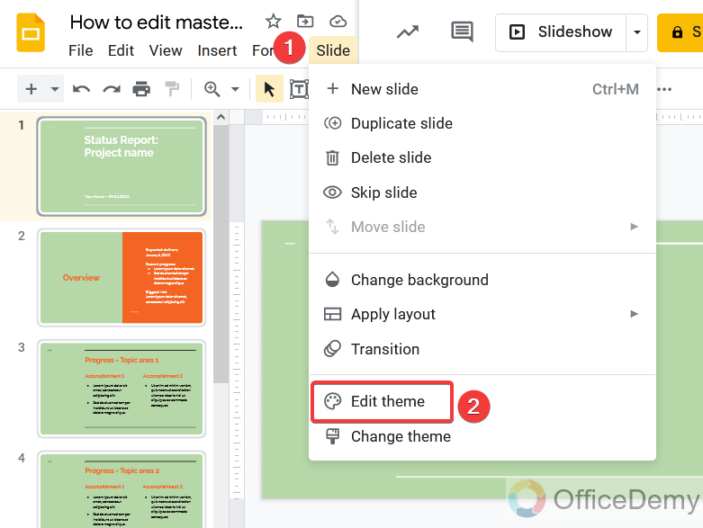 How to edit master slide in google slides 9